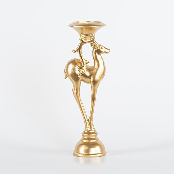 PORTAVELA DECORATIVA, CIERVO, ORO, 9,5x27cm