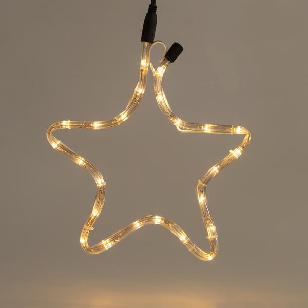 ESTRELLA, CABLE DE LUZ LED 1m, 2 VÍAS, BLANCO CÁLIDO, 32x29cm, IP44