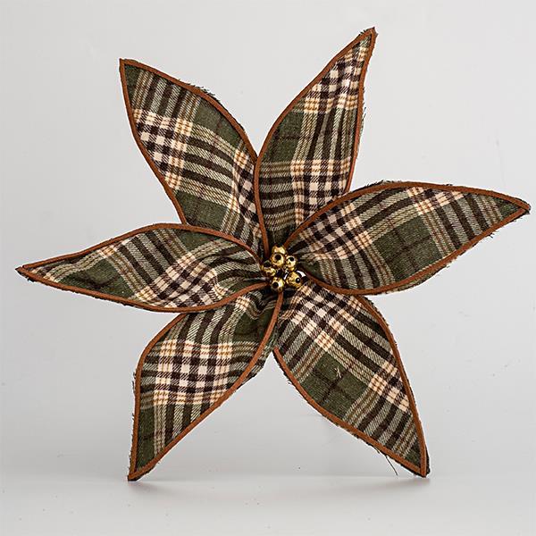 FLOR DE TELA CUADRO MARRÓN 30cm