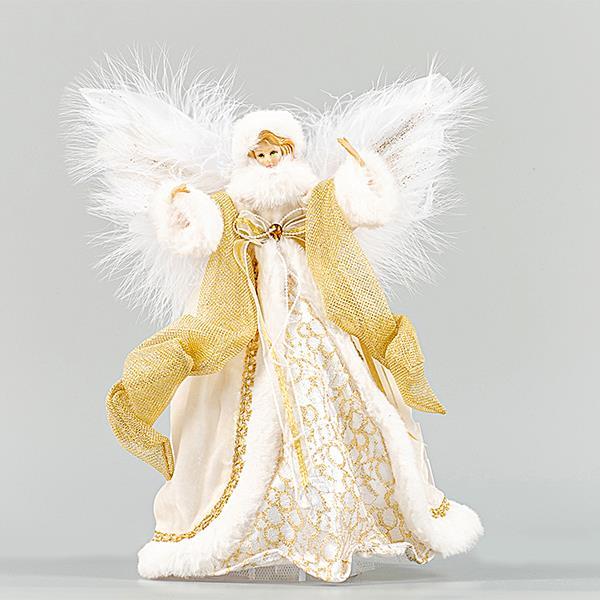 ÁRBOL FAIRY TOP, BLANCO CON DORADO, 28cm