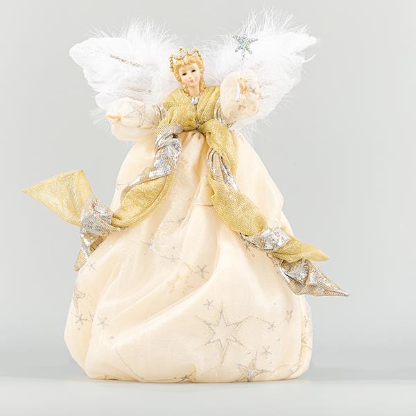 ÁRBOL TOP DE HADAS, BLANCO CON DORADO, CON VARITA MÁGICA 40cm