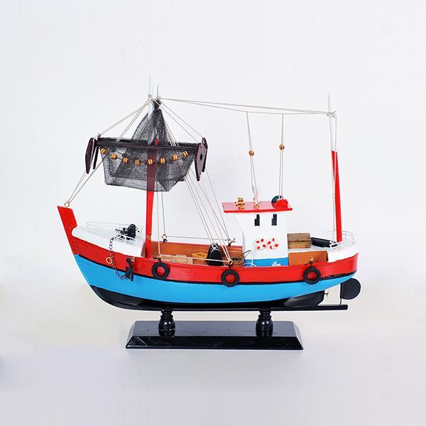 BARCO DE PESCA, ROJO-AZUL CLARO, 38x12x34cm