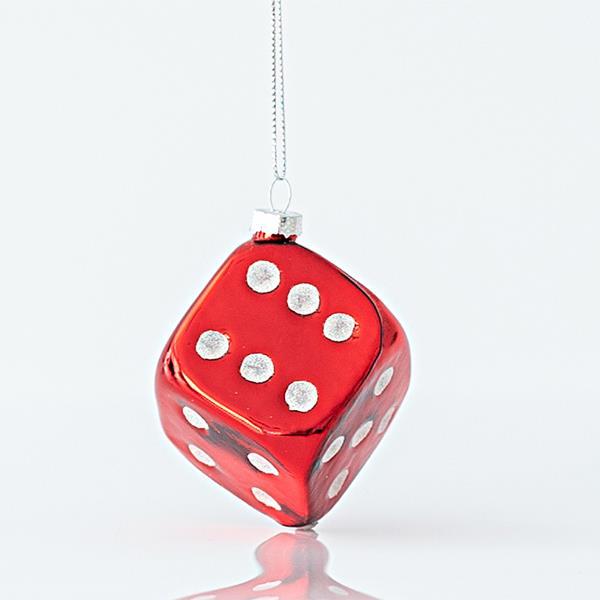 ADORNO DE VIDRIO, DADOS, 5cm