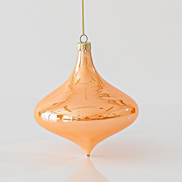 ADORNO DE VIDRIO, CEBOLLA, CARAMELO, SET 2PZS, 12x13cm