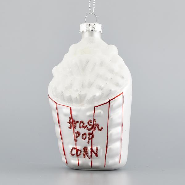 ADORNO DE VIDRIO, PALOMITAS DE MAÍZ, 7,9x11,7x7,4cm