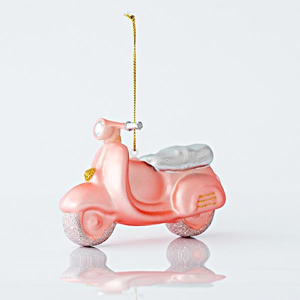 ADORNO DE CRISTAL, VESPA, ROSA, 5,3x11,6x8cm
