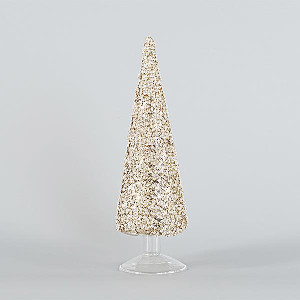 ÁRBOL DE CRISTAL, CHAMPÁN CON BRILLO, 9x29cm