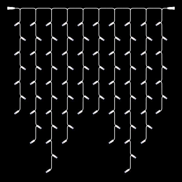 DIY ICICLE, 86 LED 5mm CON COPAS, 230V, CABLE DE CAUCHO BLANCO, LED BLANCO (H110 x W100cm, 7/9/11/9/7), IP65 (SIN ENCHUFE)