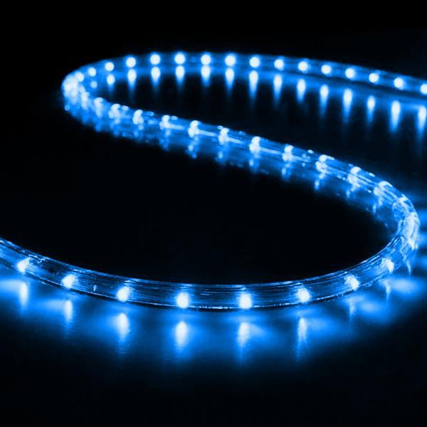 CABLE DE LUZ LED, PROTECCIÓN UV, CORTE AL METRO, 2 VÍAS, AZUL, 50m, 36 LED/m, IP65