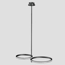 LUMINARIAS COLGANTES DOBLE LED 30W 600x360x250 NEGRO