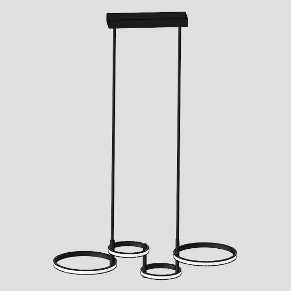 LUMINARIAS COLGANTES CUADRIPLES LED 41W 810x280x320 NEGRO