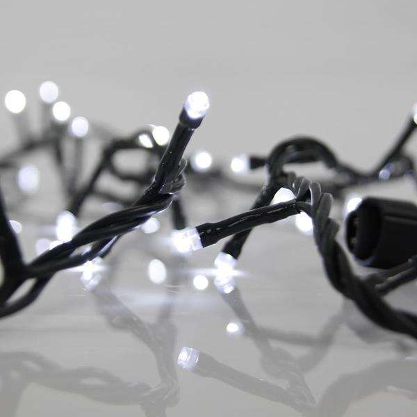LINEA, 100 LED 3mm, ADAPTADOR 31V, CONECTOR HASTA 3, HILO VERDE, LED BLANCO POR 10cm, CABLE 3m, IP44