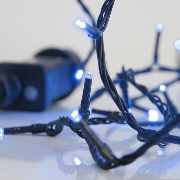 LINEA, 240 LED 3mm, ADAPTADOR 31V CON 8 MULTIFUNCIONES, HILO VERDE, LED AZUL POR 5cm, CABLE 3m, IP44