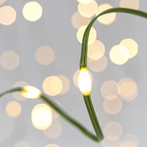 LINEA, 300 MINI LED, ADAPTADOR 31V CON 8 MULTIFUNCIONES, HILO PLANO COBRE VERDE, LED LUZ DIURNA POR 5cm, CABLE 5m, IP44