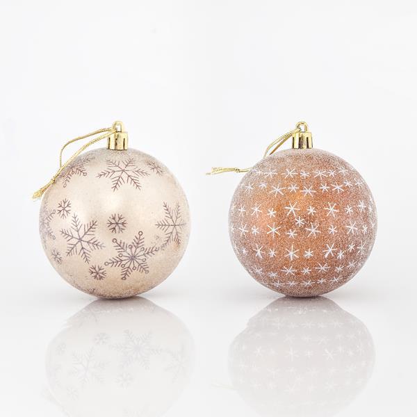 BOLAS DE PLÁSTICO MATE, SET 6PZS, 8cm