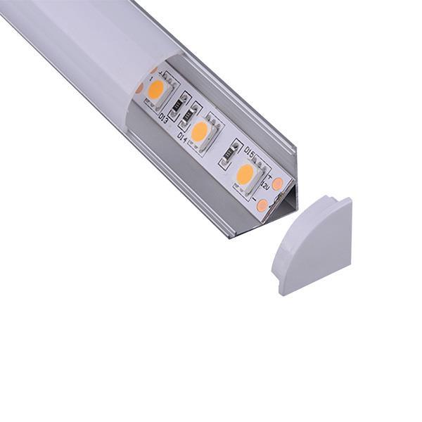 PERFIL DE ALUMINIO + DIF OPAL SUPERFICIE 90º 15,7x15,7mm L=2m(OLD. REF. 147-70764)