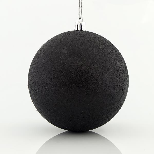 BOLA DE PLÁSTICO, NEGRA, SET 6PCS, 10cm