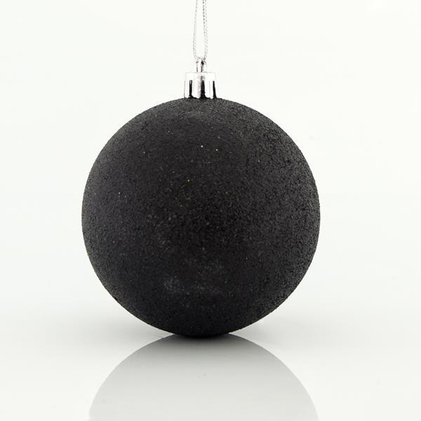 BOLA DE PLÁSTICO, NEGRA, SET 6PCS, 8cm