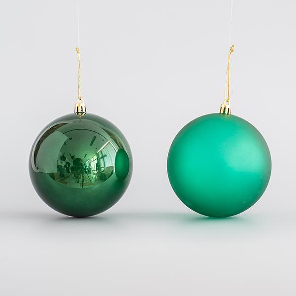 BOLAS DE PLÁSTICO, VERDE OSCURO, SET 6 UDS (3 BRILLANTES, 3 BRILLANTES), 10cm