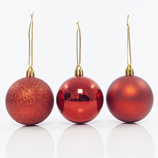 PELOTA DE PLÁSTICO, ROJA, SET 6PZS, 6cm