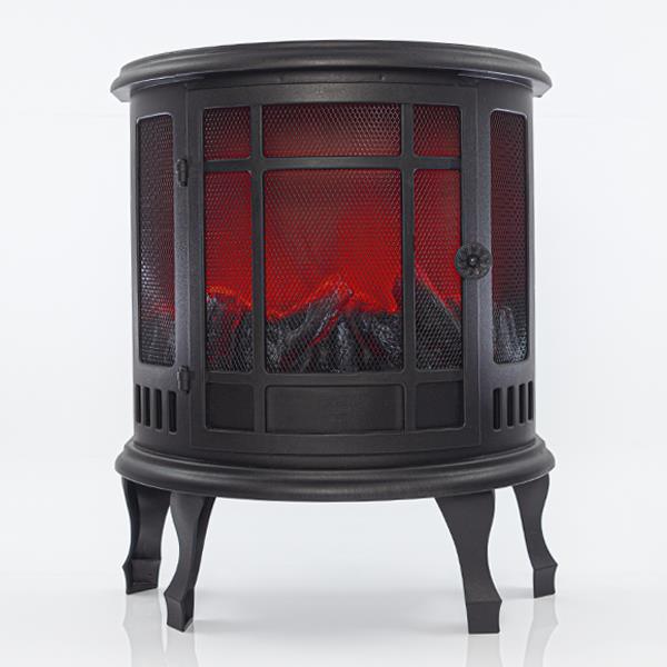 CHIMENEA PLÁSTICO NEGRO EFECTO LLAMA 46x23,5x56cm