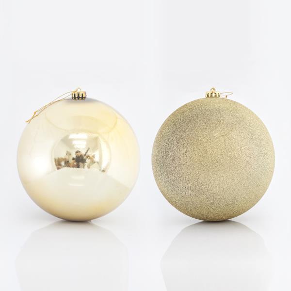 BOLAS DE PLÁSTICO DORADAS, SET 2 PCS, 20cm