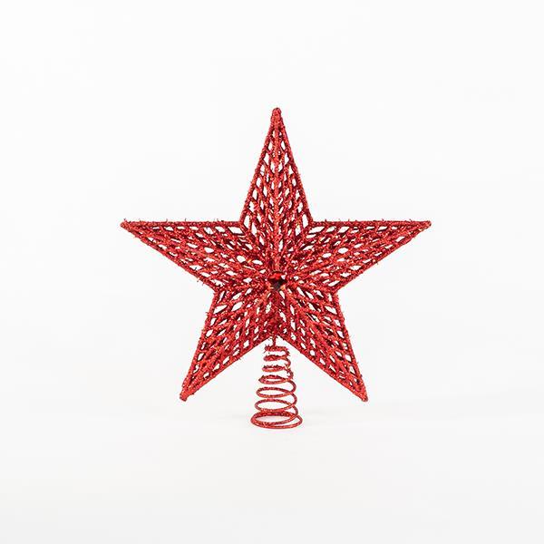 TOP ÁRBOL DE PLÁSTICO, BRILLO, ROJO, 29,5x33cm