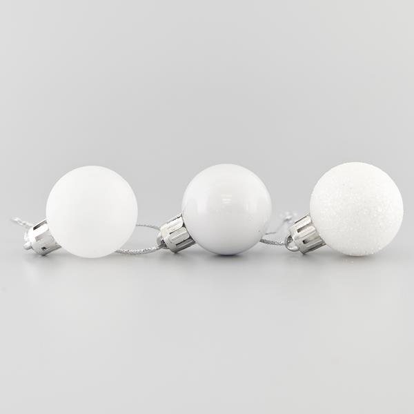 BOLAS DE PLÁSTICO BLANCAS, SET 24 UDS, 3cm