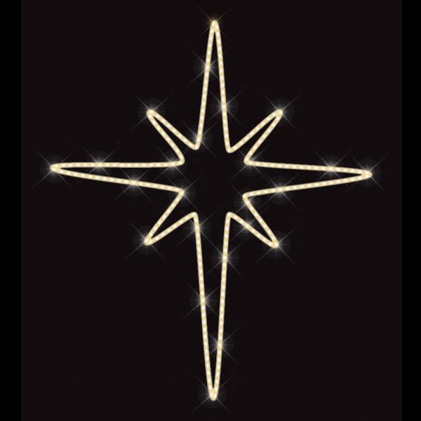 DISEÑO DE POSTE PROFESIONAL, ESTRELLA DE BETHLEEM, CABLE DE LUZ LED BLANCO CÁLIDO, 100x90cm, IP65