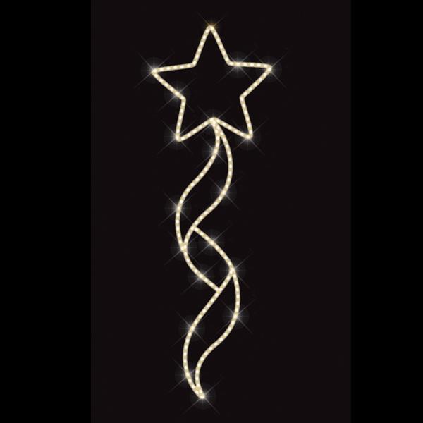 DISEÑO DE POSTE PROFESIONAL, ESTRELLA, CABLE DE LUZ LED BLANCO CÁLIDO, 150x50cm, IP65