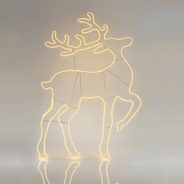 RENO, 10m CABLE DE LUZ LED DE NEÓN, 2 VÍAS, BLANCO CÁLIDO, 140x93cm, IP44