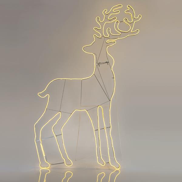 RENO, CABLE DE LUZ LED DE NEÓN DE 12 m, 2 VÍAS, BLANCO CÁLIDO, 180x104 cm, IP44