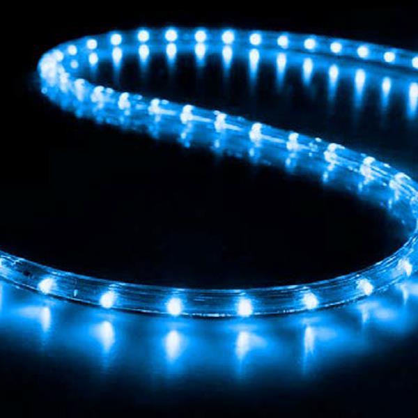 CABLE DE LUZ, LED, 2 VÍAS, AZUL, 50m, CON 30 LED POR METRO Y 6 LED FLASH BLANCOS, CON PROTECCIÓN UV, CORTE CADA 1 METRO, IP65