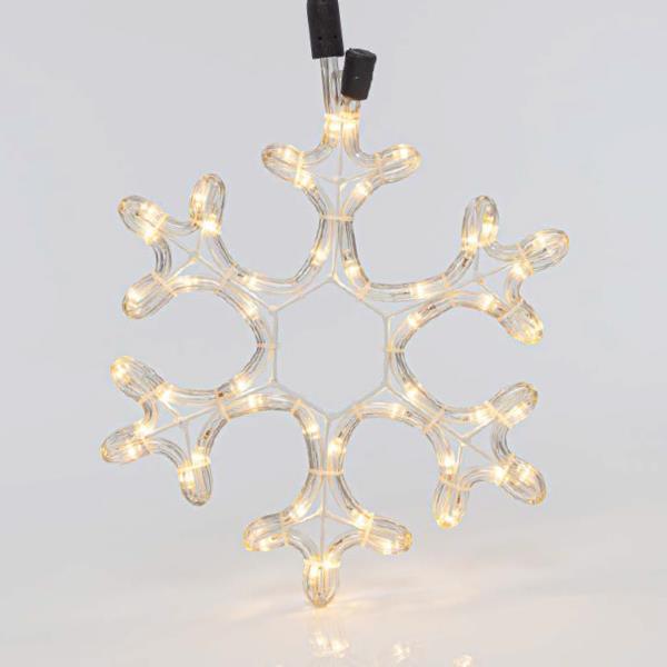 COPO DE NIEVE, CABLE DE LUZ LED 2m, 2 VÍAS, BLANCO CÁLIDO, 25x25cm, IP44