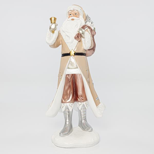 SANTA CLAUS ROSA CON SACO EN LA BASE, 17x15x39,1cm