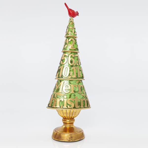 ÁRBOL DE MESA, COBRE, PÁJARO ENCIMA, 16x13x50,5cm