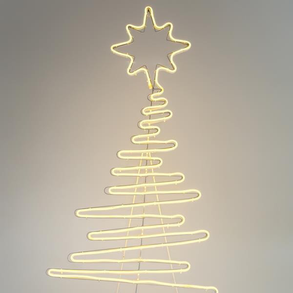 ÁRBOL, 7m CABLE DE LUZ LED DE NEÓN, 2 VÍAS, BLANCO CÁLIDO, 108x52cm, IP44