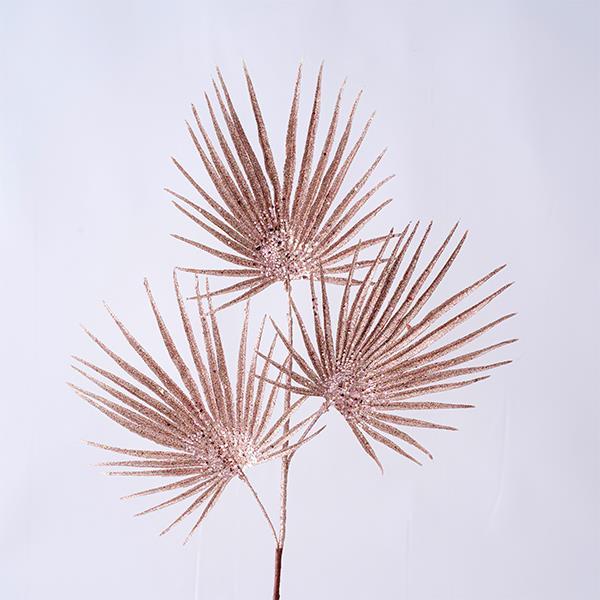 RAMITA DE PALMA TRIPLE, CON JEMS, ROSA, 90cm
