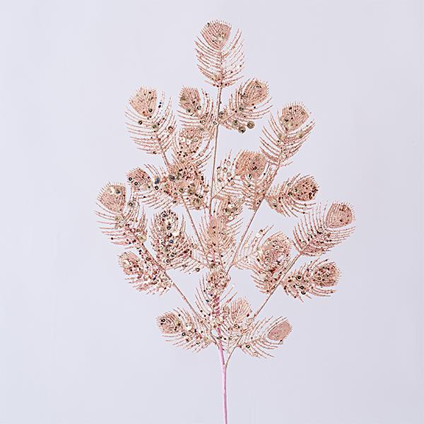 TWIG ROSA, CON BRILLO Y LENTEJUELAS, 75cm
