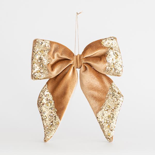 LAZO TERCIOPELO MOCA CON BRILLO 20x20cm