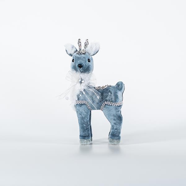 RENO DE TERCIOPELO, AZUL, IZQUIERDO, 12x23cm