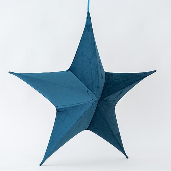 ESTRELLA DE TERCIOPELO, AZUL, 65cm