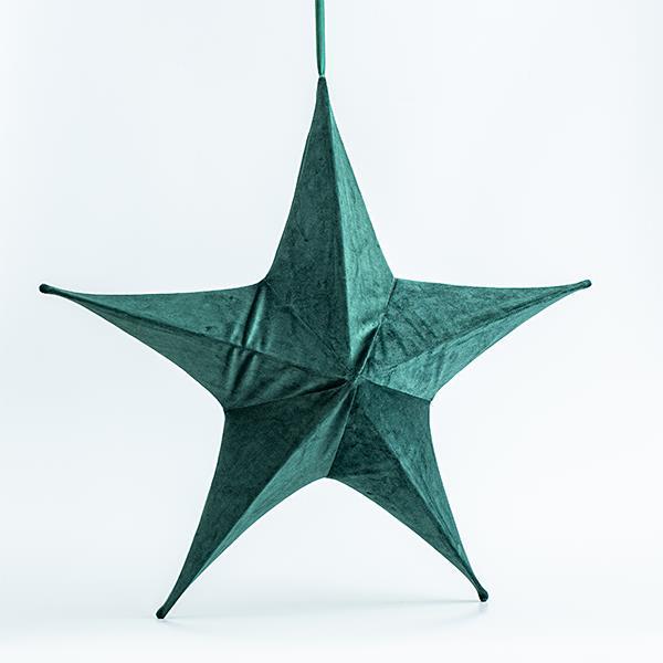 ESTRELLA DE TERCIOPELO, VERDE, 40cm