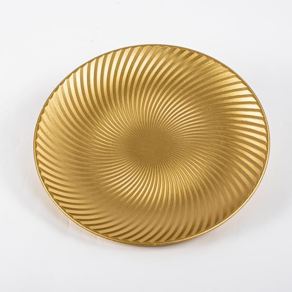 PLATO DE MADERA, CHAMPÁN-ORO, 40cm