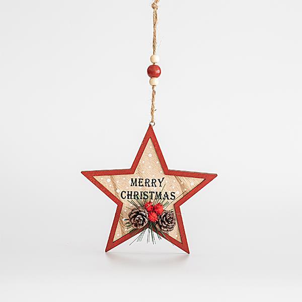 ESTRELLA DE MADERA, FELIZ NAVIDAD, 15,5x1cm