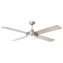 VENTILADOR DE TECHO CON LUZ CON MANDO 4 ASPAS EUROLAMP COLOR NIQUEL E27 Ø132cm 70W 