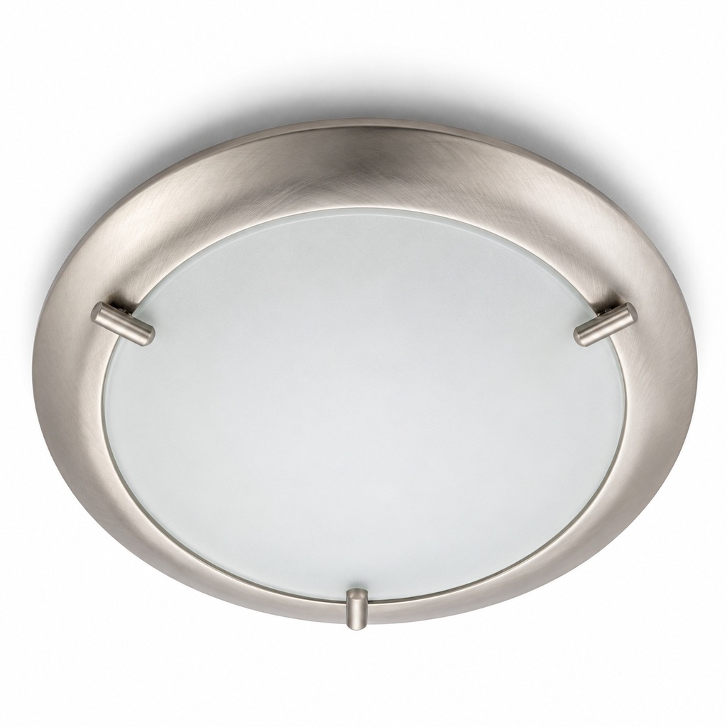 PLAFON "SAUKI" 250MM NIQUEL SAT CRISTAL MATE