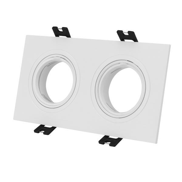 SPOT EMPOTRABLE CUADRADO DOBLE ORIENTABLE PC 2xGU10 IP20