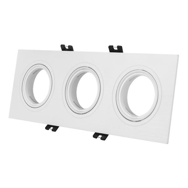 SPOT EMPOTRABLE CUADRADO TRIPLE ORIENTABLE PC 3xGU10 IP20