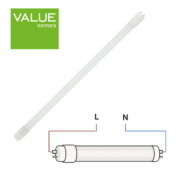 TUBO LED T8 300° 175-265V AC "CONEXIÓN 2 LADOS" VALUE
